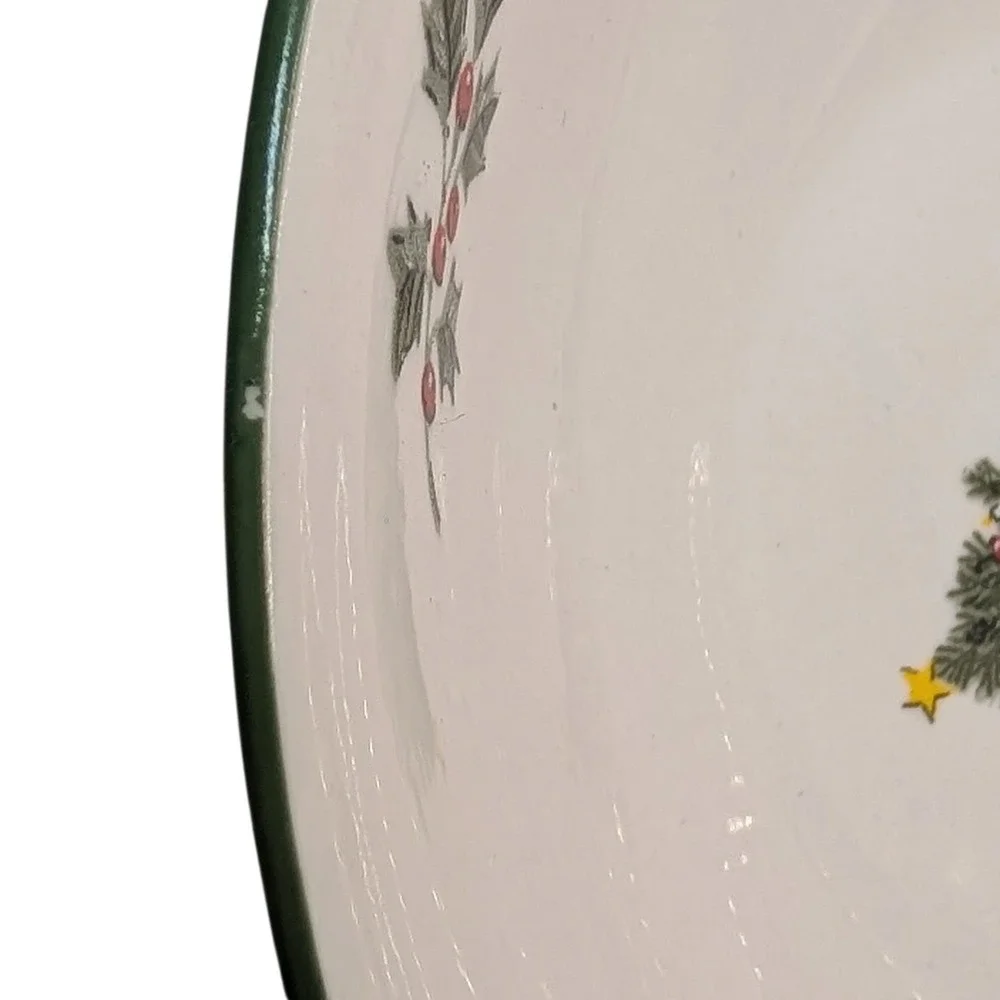 Gibson Noel Morning Soup Bowls Christmas Tree Holiday Vintag Set of Two SEE